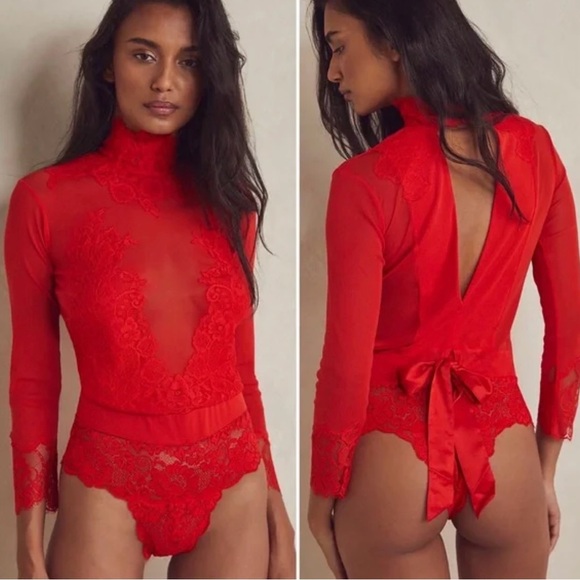 We are HAH Tops - HAH x Free People Take HAH Bow Bodysuit